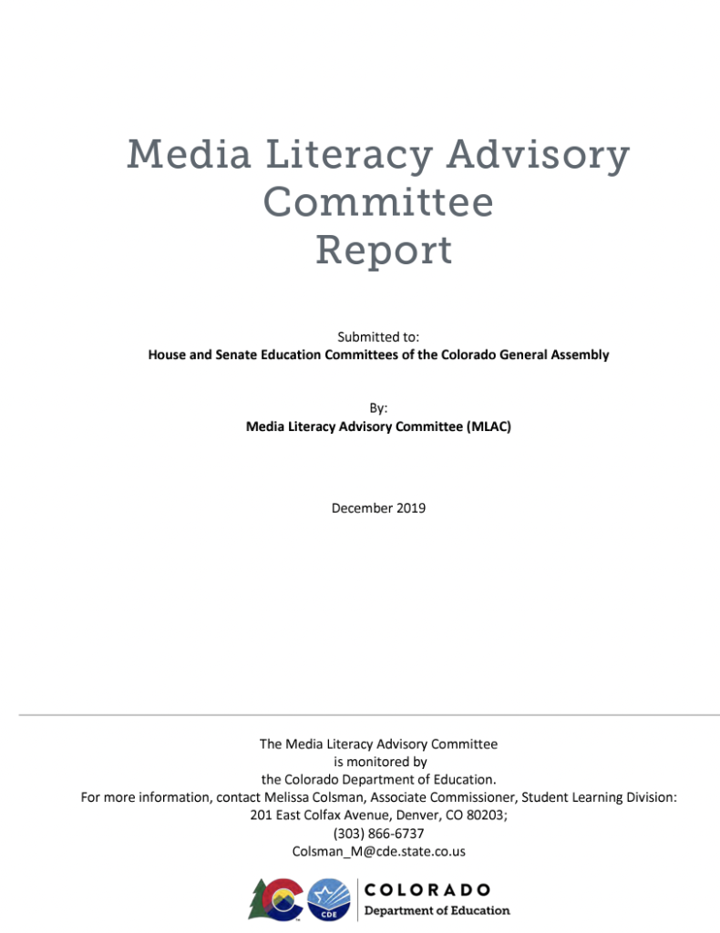 Colorado Media Literacy Advisory Committee Recommendations Report